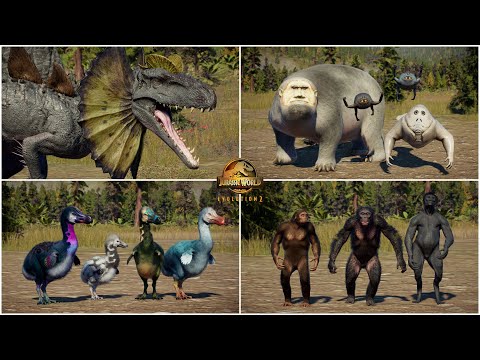 ALL NEW 110 MODDED DINOSAURS AND CREATURES IN CALIFORNIA | JURASSIC WORLD EVOLUTION 2