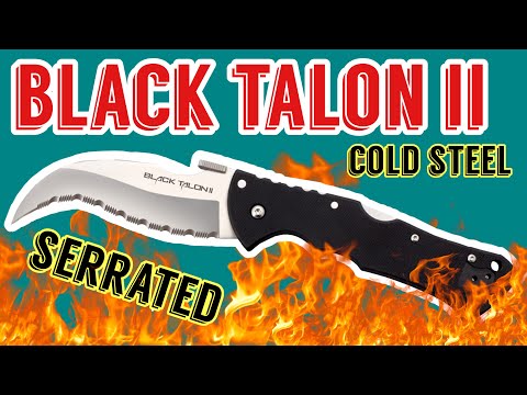 The SCARIEST Self-Defense Knife Ever? Cold Steel BLACK TALON 2 Fully Serrated  Tactical Knife Review