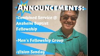 Victory Announcements: Church on the Move, Men’s Fellowship Group and Vision Sunday