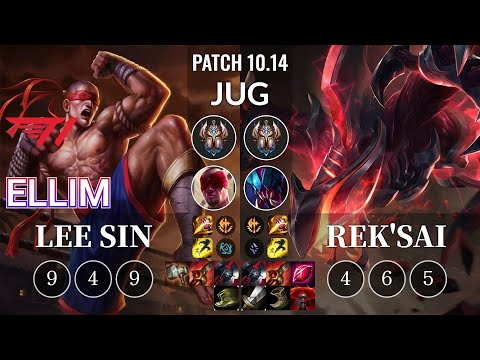 T1 Ellim Lee Sin vs Rek'Sai Jungle - KR Patch 10.14