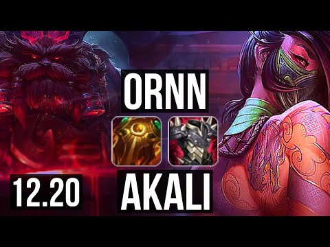 ORNN vs AKALI (MID) | 600+ games, 2/2/10, 800K mastery | KR Grandmaster | 12.20