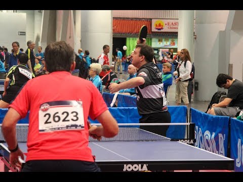 2018 World Veteran Championships Table Tennis - Singles Quarterfinals - Table 9