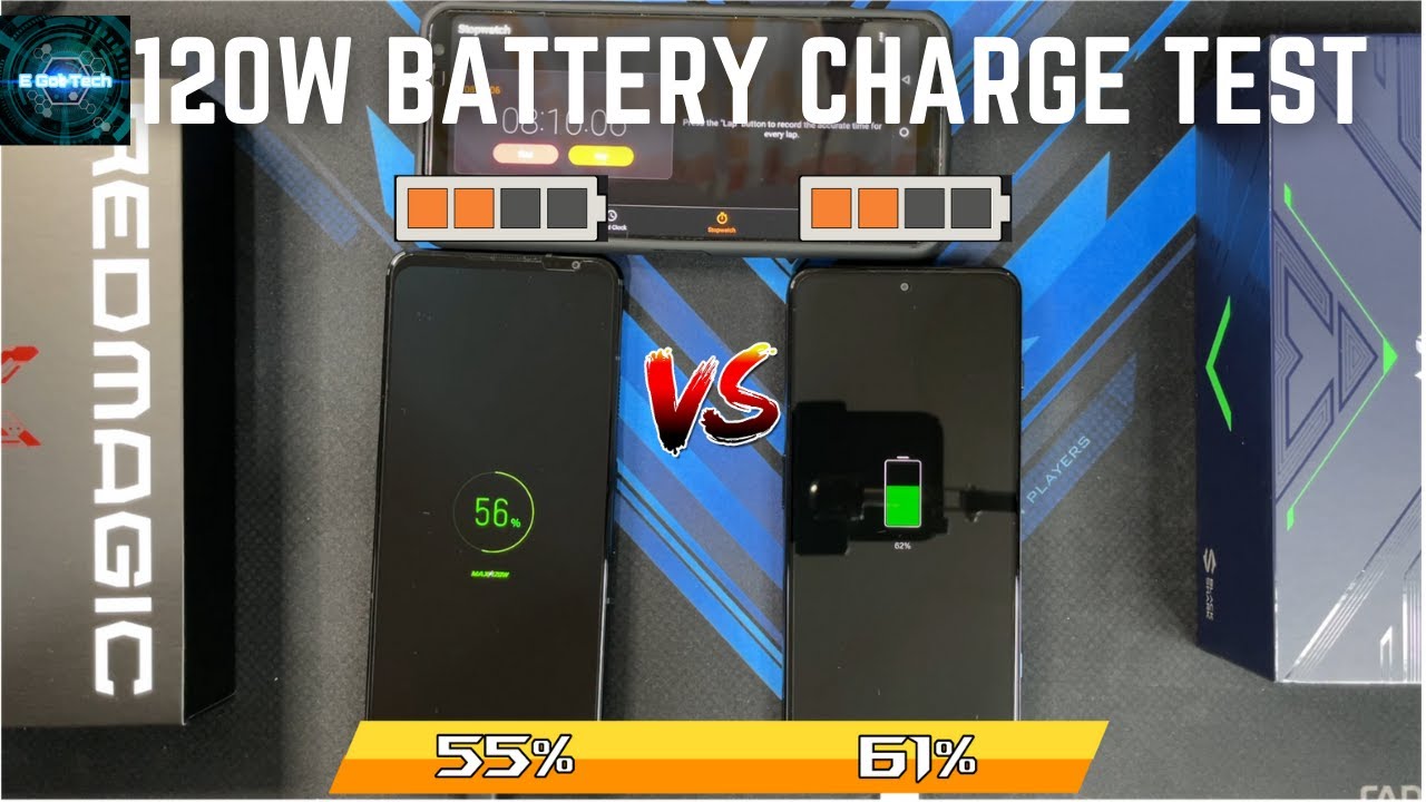 Black Shark 4 Pro vs Redmagic 6 Pro BATTERY CHARGE TEST! 120W CHARGING PUT TO THE TEST!