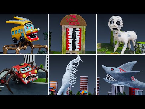 😱 ALL MONSTER Trevor Henderson Scariest Part 5 - Leovincible & Trevor Henderson Creatures with Clay