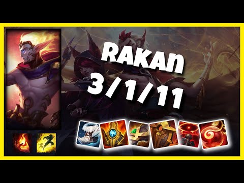 Rakan Support 10.25 Challenger Gameplay Replay - S11 (3/1/11) - NA