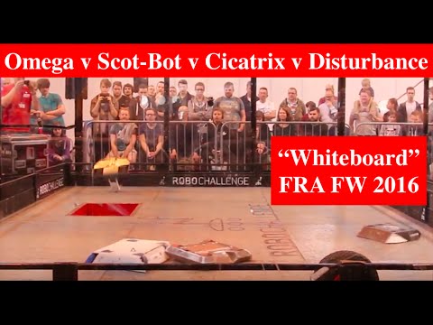 "Whiteboard" - Omega v Scot-Bot v Cicatrix v Disturbance - RC Fighting Robot Wars - FRA FW 2016