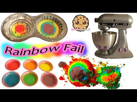 Giant Rainbow Cupcake Fail - Baking A Colorful Birthday Cake Video