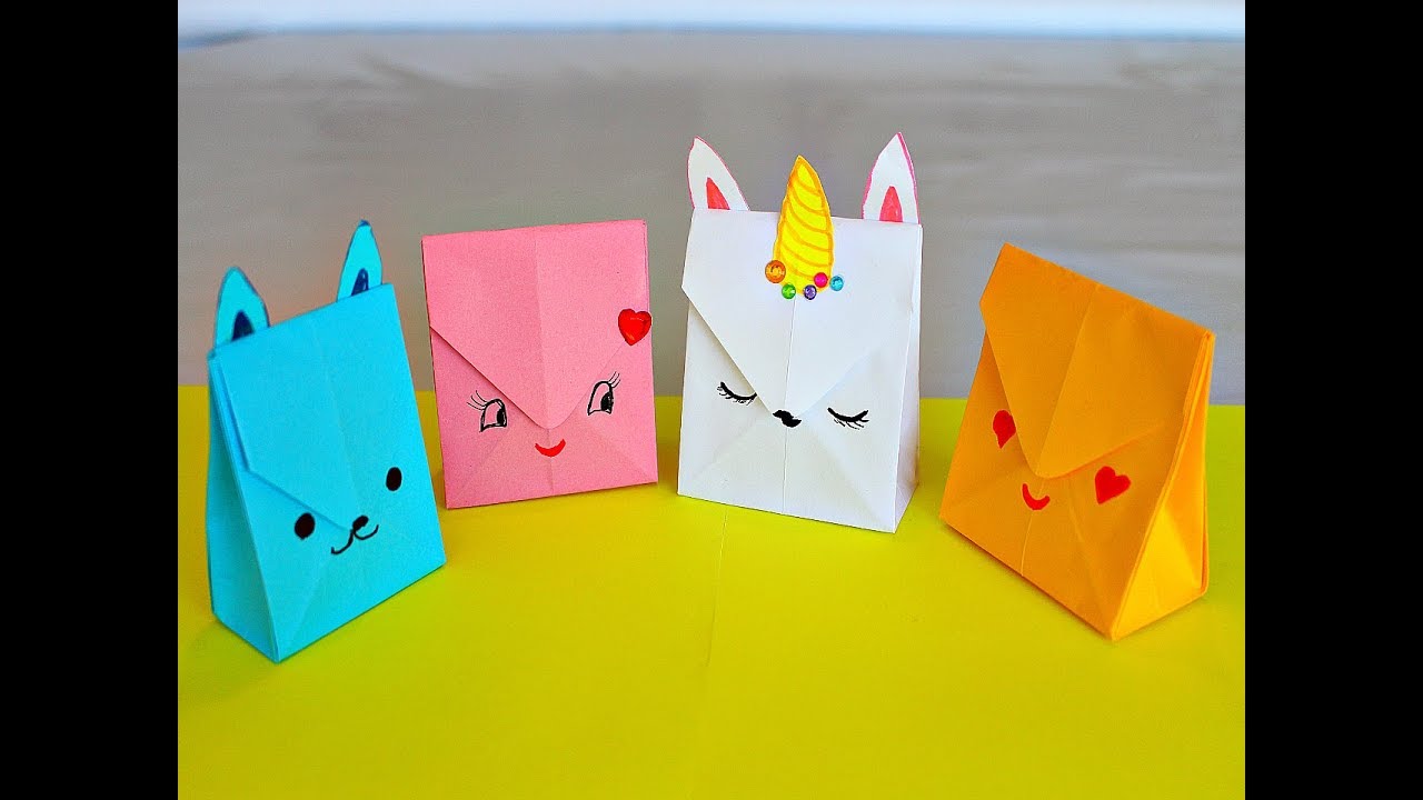 Оригами - Пакет из бумаги для подарка