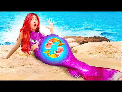 WOW????! Pregnant Mermaid VS Pregnant Vampire || Crazy Pregnancy Hacks and Funny Situations