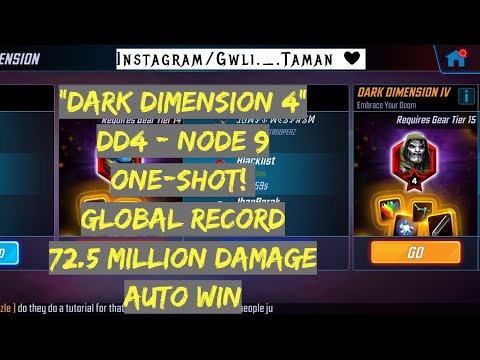 Marvel Strike Force | MSF "Dark Dimension 4" DD4: Node 9 - One-shot! GLOBAL RECORD 72.5M Damage
