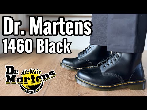 Dr Martens 1460 Black Smooth Leather On Feet & Review 