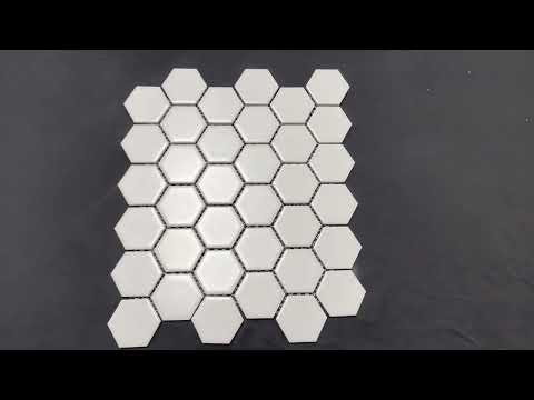 Mozaika gresowa MEDIUM HEXAGONES white mat 27,7x32,2 gat. I