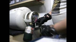 Refilling 1lb Propane Cylinders using the pressure relief valve method (non-chill)