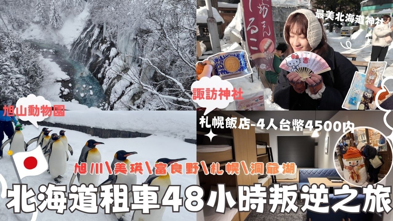 北海道洞爺-48小時快閃旭川🚗⎮打卡景點-動物園🐧、白鬚瀑布、青池、富良野精靈露台、聖誕樹🎄、諏訪神社、銀喉長尾山雀限定御守、神宮、家族旅行飯店推薦👍、旅費計算🧾⎮Eve 伊芙,留日生活中