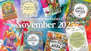 November 2025 Completed Pages - Adult Coloring!