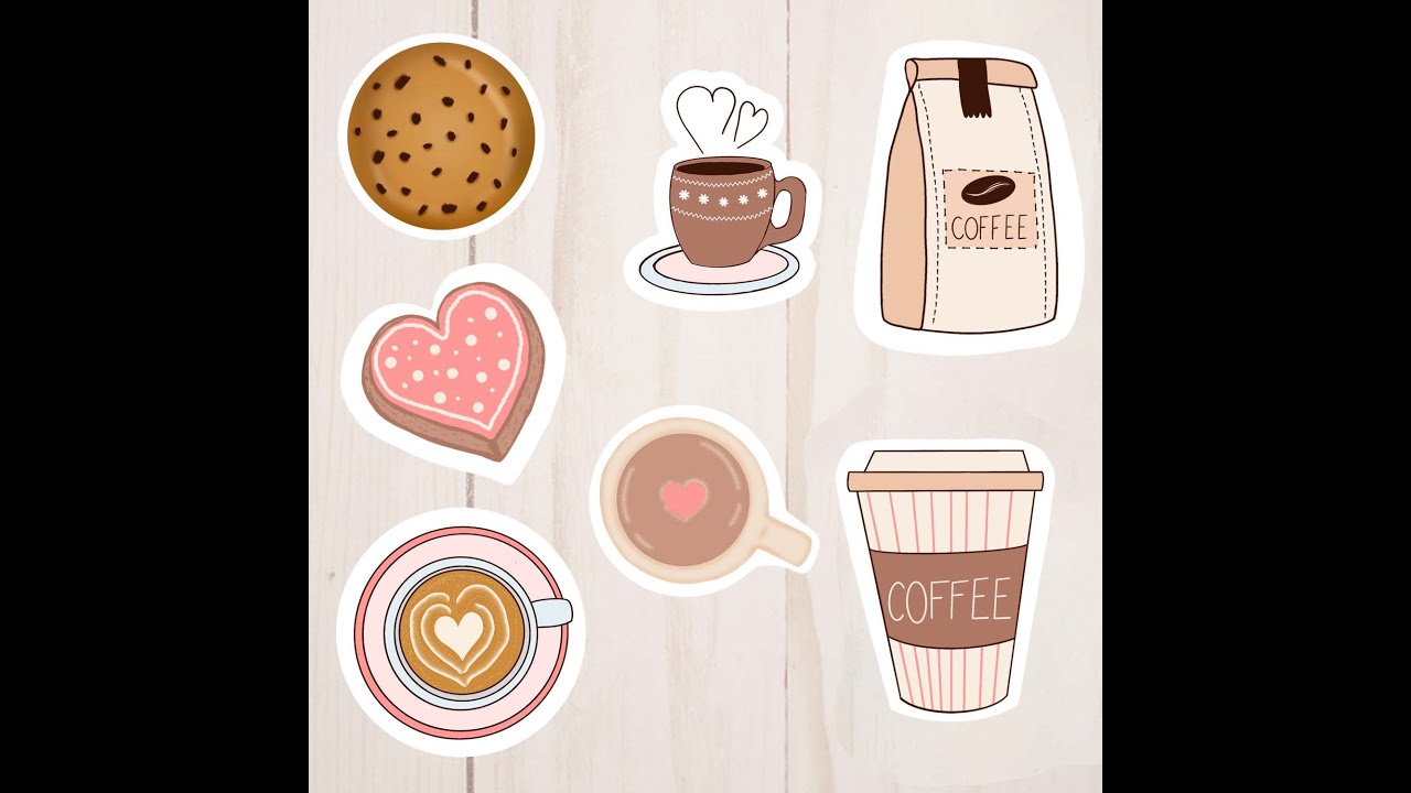 FREE! Lovely and cute coffee stickers to download #shorts #freedownload #clipart #coffee
