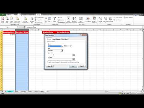 How to apply date controls in data validation in Excel