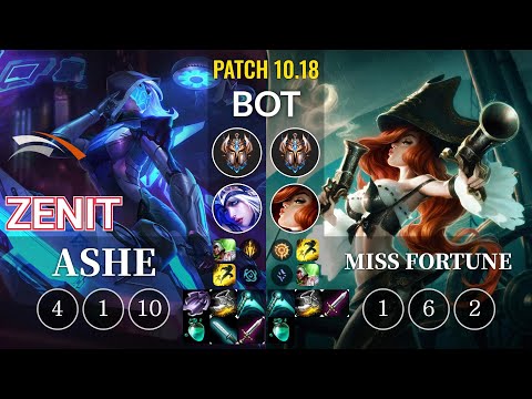 HLE Zenit Ashe vs Miss Fortune Bot - KR Patch 10.18