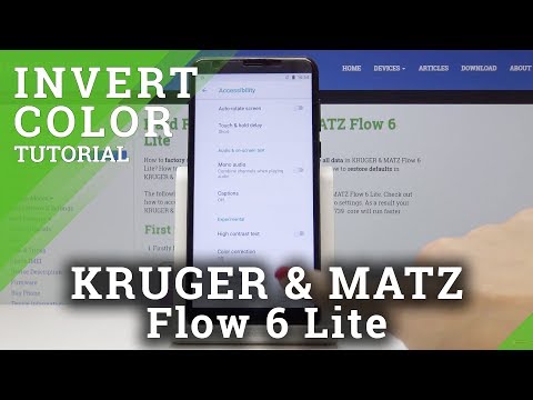 How to Enable Color Inversion on KRUGER & MATZ Flow 6 Lite - Display Settings