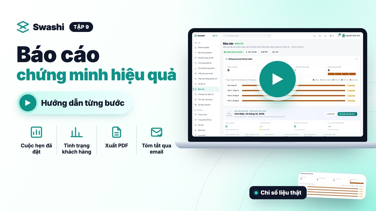 Cách tạo báo cáo trên Swashi