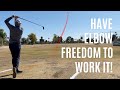 RIGHT ELBOW KEY TO OVER THE TOP CURE!  GOLF FREEDOM FOR ALL!