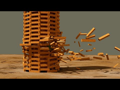3000 KEVA planks destruction