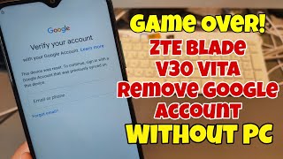 BOOM!!! ZTE Blade V30 Vita (8030). Remove Google Account, Bypass FRP, Without PC.