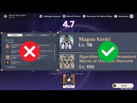 C1 Clorinde Aggravate v 4.7 Abyss Day 1 - 23s Kenki + 17s Asimon