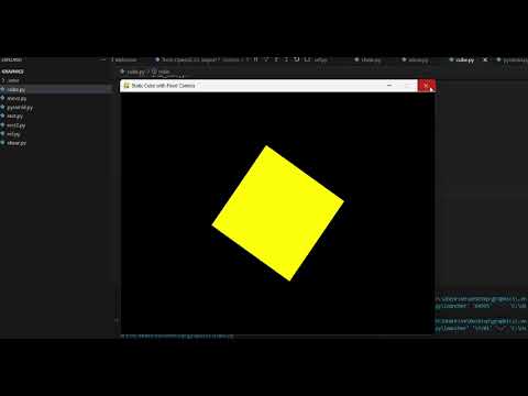 Draw a cube using opengl in python ll Perspective projection