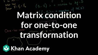 Linear Algebra: Matrix condition for one-to-one trans
