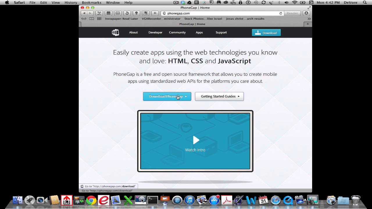 Downloading and Installing Phonegap
