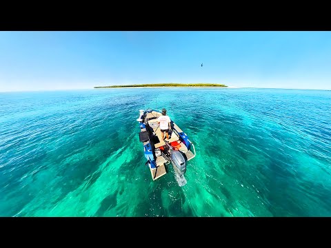 Finding CLEAR Water - SOLO Boat Camping Remote Islands