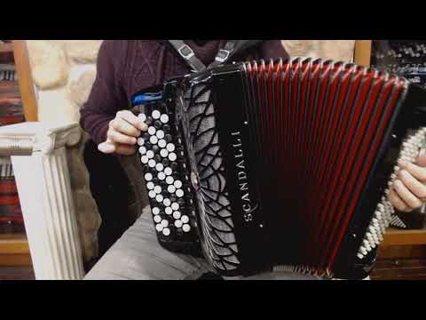SCANAIRJRBMBK - Black Scandalli Air Junior Chromatic Button Accordion B LMMM 67 96 $4999