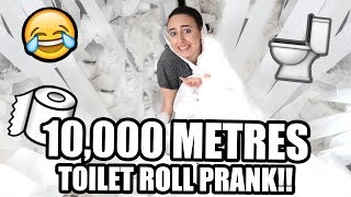 INSANE 10,000m TOILET ROLL APARTMENT PRANK!! 😂😆