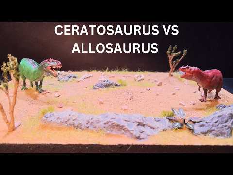 Prehistoric diorama, Ceratosaurus VS Allosaurus