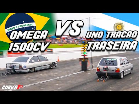 OMEGA V8 DESAFIOU O UNO TURBO TRAÇÃO TRASEIRA!!