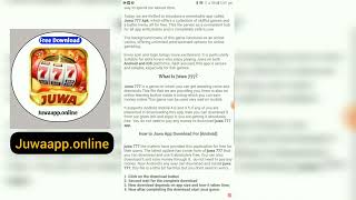 Juwa 777 Online APK Free Download Latest Version v1.0.52 [ Android ]