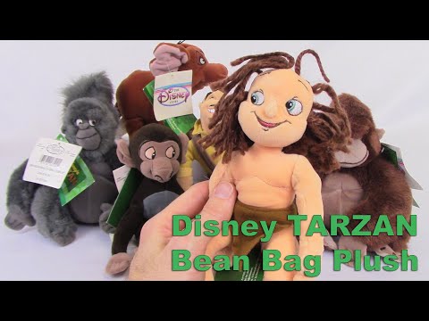 Disney TARZAN Bean Bags (Set of 6) Stuffed Plush Value Toy Review - BBToyStore.com