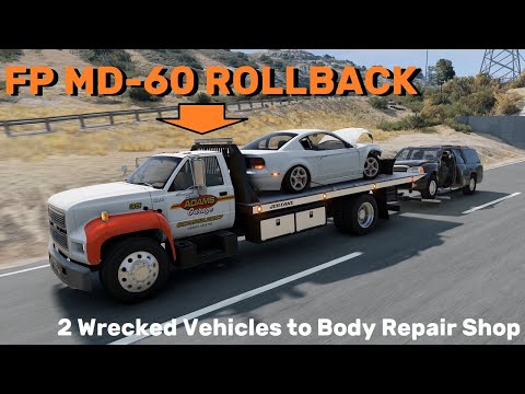 BeamNG.drive (Mod) Freeroam: West Coast, USA - 2 Wrecked Vehicles to Body Repair Shop