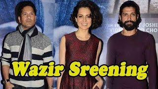 Kangana Ranaut, Sachin Tendulkar And More At Farhan Akhtar’s Wazir Screening!