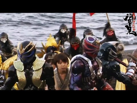Kamen Rider Hibiki & 6 Oni Rider Fight Scene 