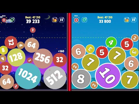 🎱 Merge Balls 2048 VS 🔢 Numbers Puzzle Gameplay 🎮