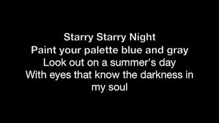 VINCENT | STARRY STARRY NIGHT | HD with lyrics | DON McLEAN cover by Chris Landmark