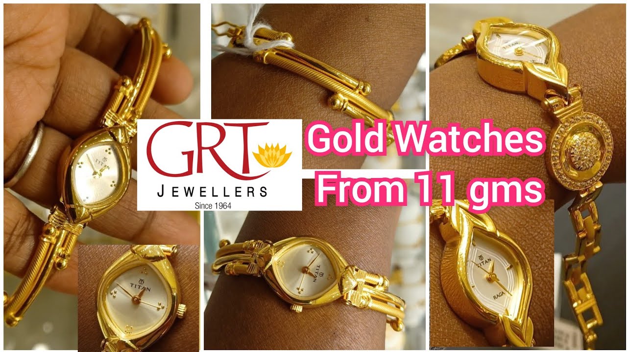 GRT Jewellers Gold watches designs from 11 gms |Titan gold watch|gold watch with weight and wastage