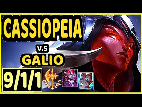 DEUS (CASSIOPEIA) vs GALIO - 9/1/1 KDA MID CHALLENGER GAMEPLAY - NA