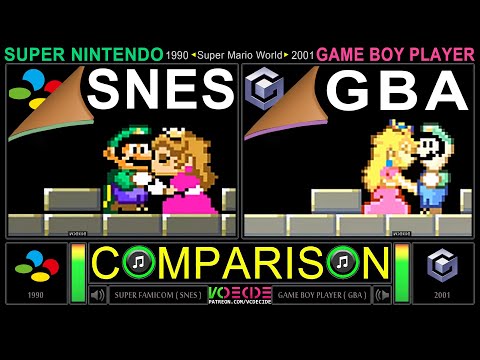 Super Mario World (SNES vs GBA) Side by Side Comparison - Dual Longplay | VCDECIDE