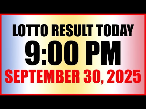Lotto Result Today 9PM Draw September 30, 2025 Swertres Ez2 PCSO