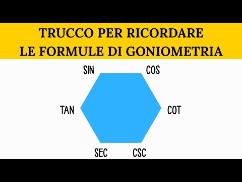 Trucco per memorizzare tutte le formule di goniometria| Esagono magico