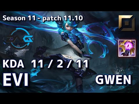【日本サーバー/D2】DFM Evi グウェン(Gwen) VS ケイル(Kayle) TOP - Patch11.10 JP Ranked【LoL】