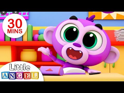 No, No Baby Monkey Learns Good Manners at School, Finger Family Peekaboo| Kids Songs by Little Angel